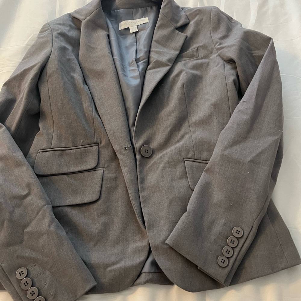 New York & Company Charcoal Gray Women's Blazer